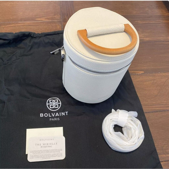 Bolvaint Bucket Bag Tote White Beige Vintage 70s Style Shoulder Strap Purse - Picture 8 of 14